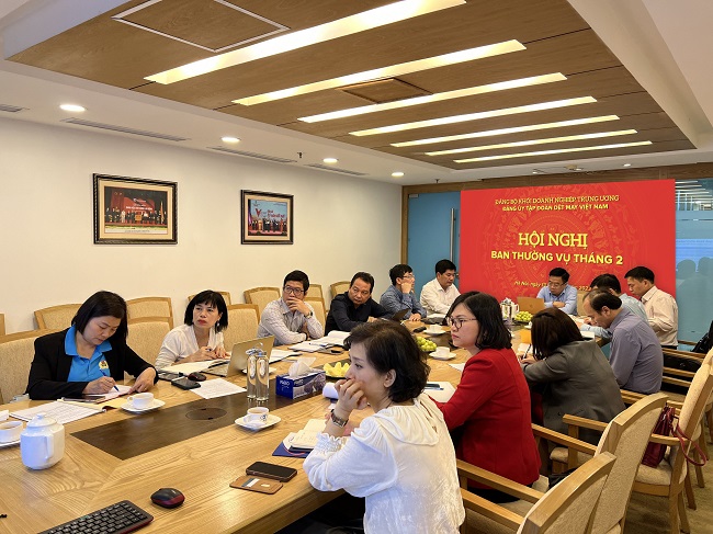 Ban Thường vụ Đảng ủy Vinatex đánh giá công tác tổ chức Tết Quý Mão và hoạt động sản xuất kinh doanh 2 tháng đầu năm 2023