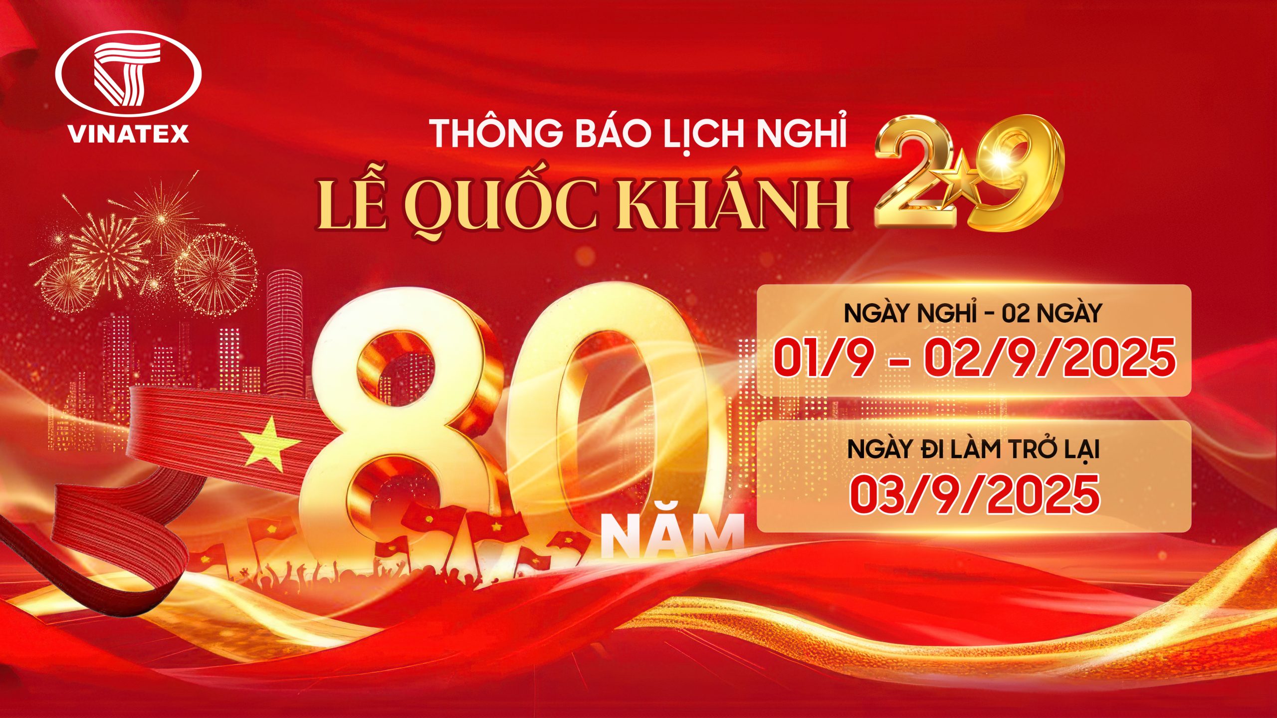 Thông báo nghỉ Lễ Quốc khánh 2/9