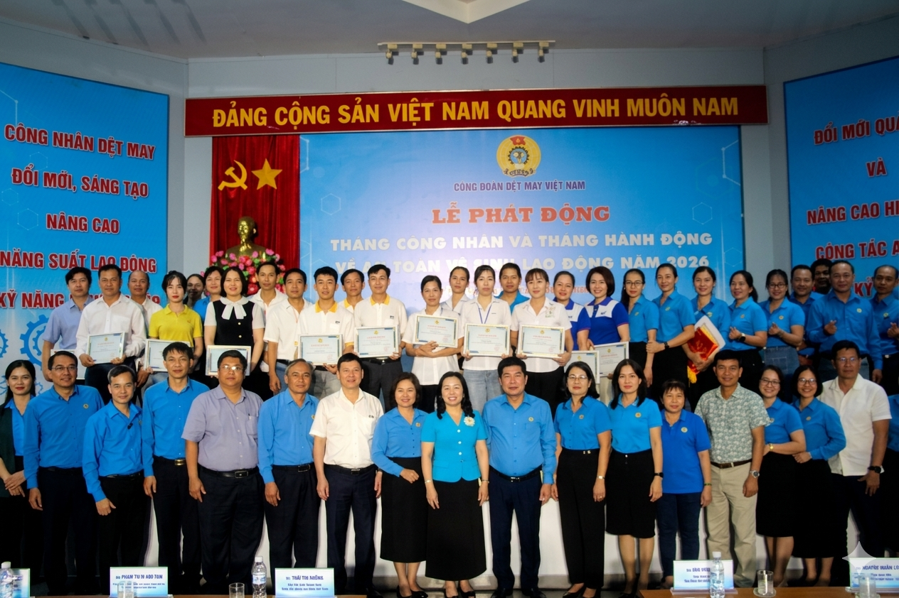 Công đoàn Dệt May Việt Nam phát động Tháng Công nhân và Tháng hành động về an toàn vệ sinh lao động năm 2026